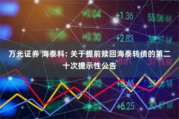 万光证券 海泰科: 关于提前赎回海泰转债的第二十次提示性公告